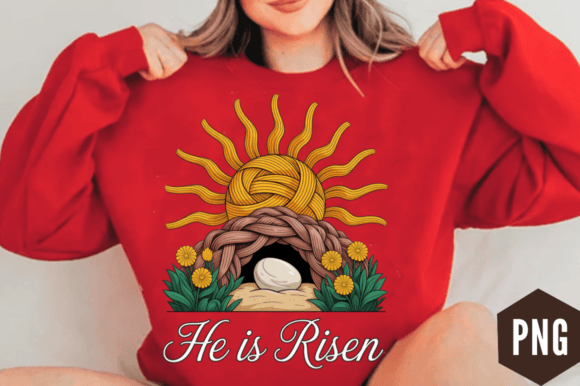 Download He is Risen Easter Jesus Tomb PNG Design - Premium Resources