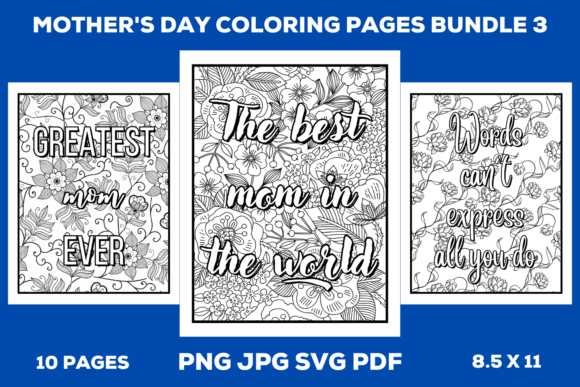 Download Mother's Day Coloring Pages Bundle 3 - Bundle Collection
