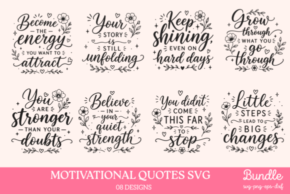 Download Motivational Quotes SVG Bundle - Bundle Collection