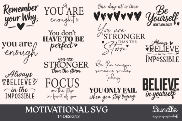 Download Motivational Quotes SVG Bundle - Bundle Collection