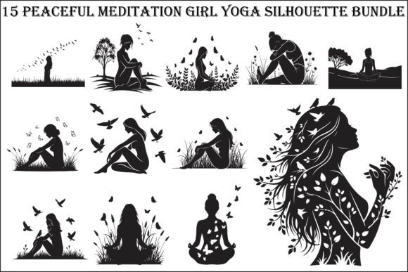 Download Meditation Girl Yoga Bundle - Bundle Collection