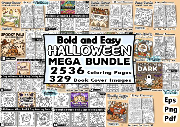 Download 2536 Halloween Mega Coloring Page Bundle - Bundle Collection
