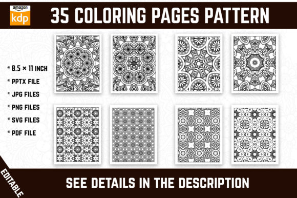 Download 35 Unique Coloring Pages Pattern for KDP - Unique coloring pages Collection