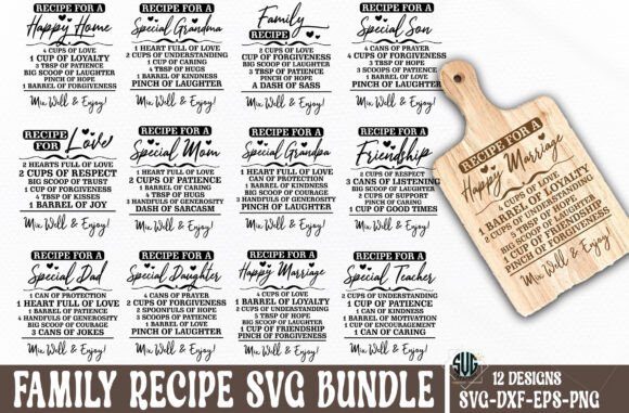 Download Family Recipe Cutting Board Svg Bundle - Bundle Collection