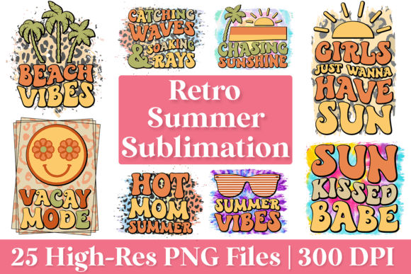 Download Retro Summer Sublimation PNG Bundle - Bundle Collection