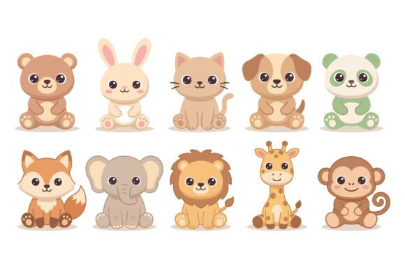 Download Cute Animals Kids Illustration Bundle - Bundle Collection
