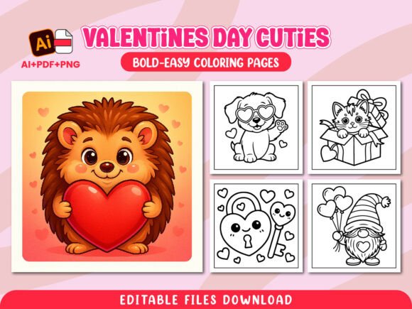 Download Valentine Cuties Adults Coloring Pages - Adults coloring page Collection