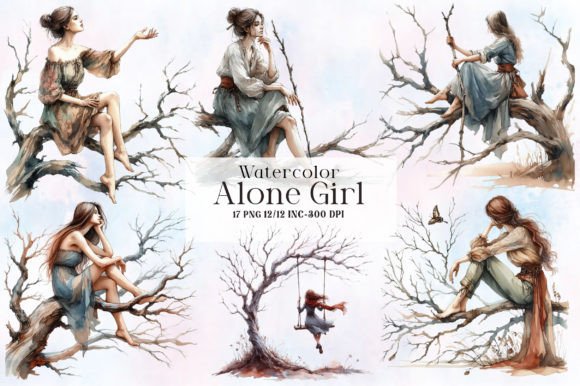 Download Alone Girls Clipart Bundle - Bundle Collection