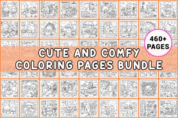 Download Cute and Comfy Coloring Pages Bundle - Bundle Collection